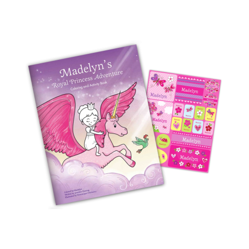 My Royal Princess Adventure Personalized Coloring Book and Sticker Gift Set