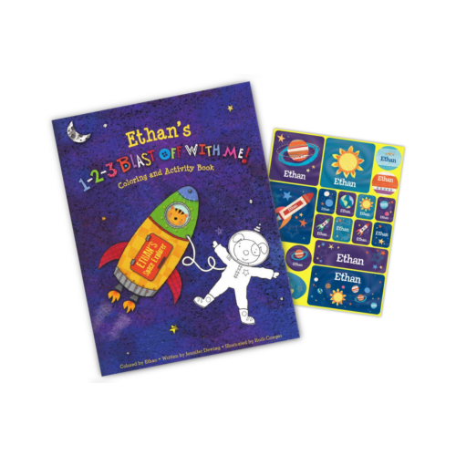 1-2-3 Blast Off With Me Coloring Book and Sticker Gift Set