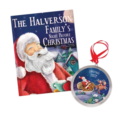 Our Family's Night Before Christmas Personalized Book and Ornament Gift Set