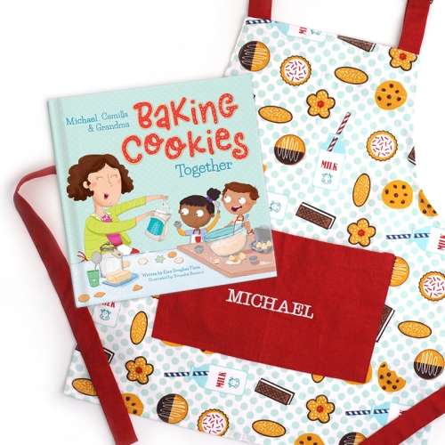 Baking Cookies Together Personalized Book and Apron Gift Set