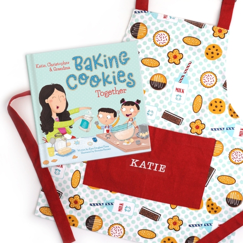 Baking Hanukkah Cookies Together Personalized Book and Apron Gift Set