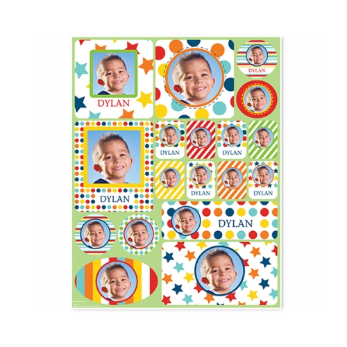 Picture Perfect Personalized Stickers - Blue