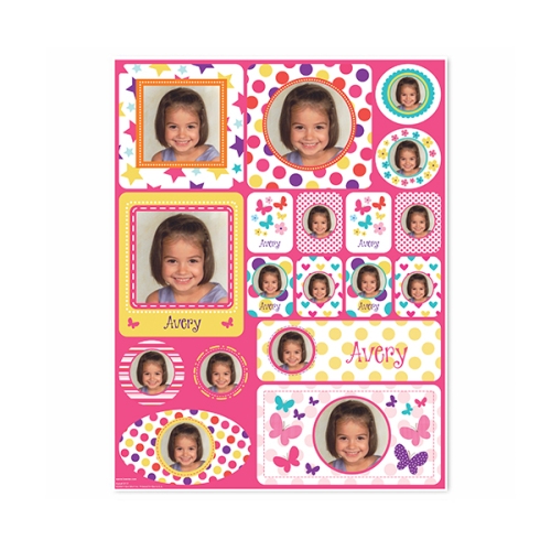 Picture Perfect Personalized Stickers - Pink
