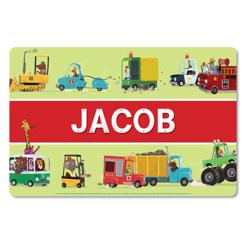 My Very Own Trucks Personalized Placemat