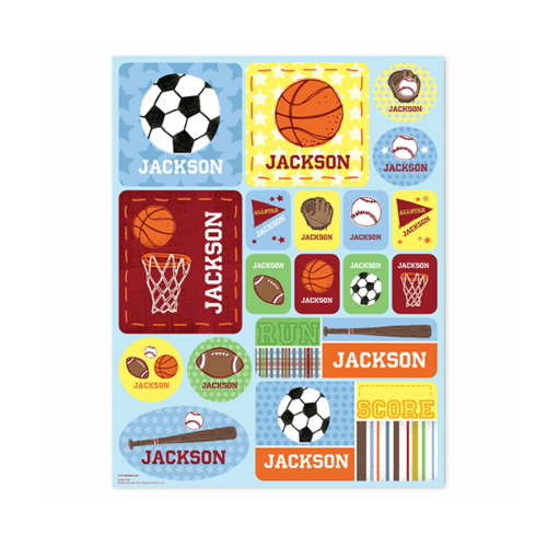 Sports Personalized Stickers - Blue