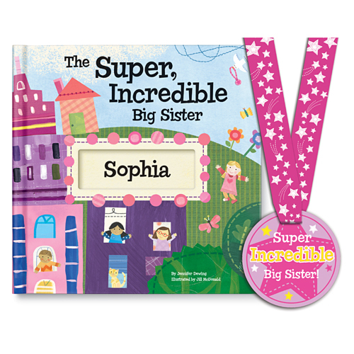 The Super, Incredible Big Sister of Twins Gift Set with Medal