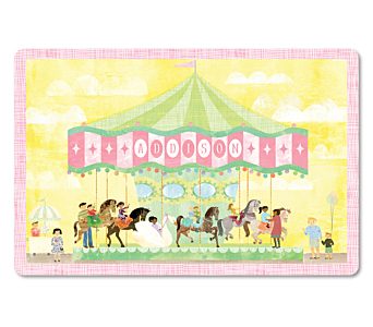 Carousel Personalized Placemat for girls