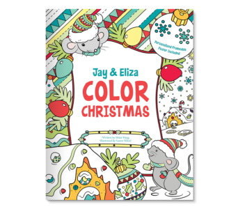 Color Christmas with Me Personalized Coloring Book