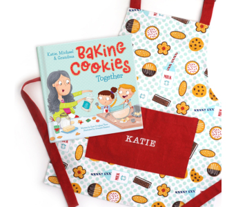 Baking Christmas Cookies Together Personalized Storybook and Apron Gift Set