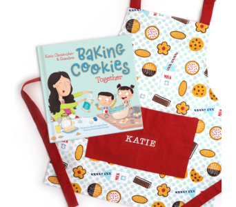 Baking Hanukkah Cookies Together Personalized Storybook and Apron Gift Set