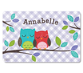 Gingham Owl Personalized Puzzle