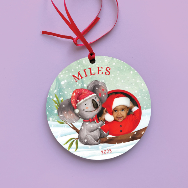Festive North Pole Personalised Photo Ornament