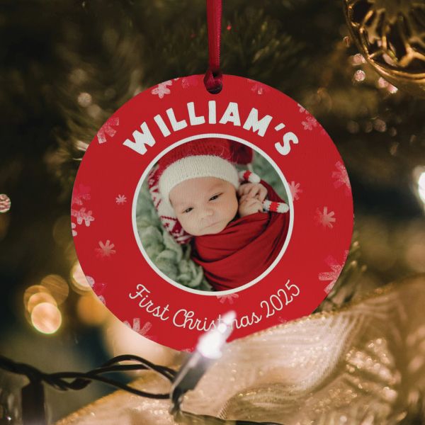 Baby's First Christmas Personalised Photo Ornament