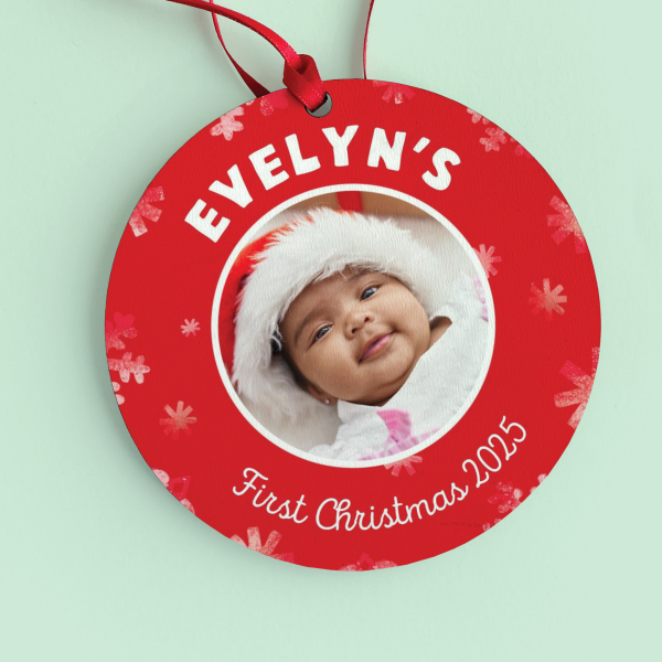 Baby's First Christmas Personalised Photo Ornament