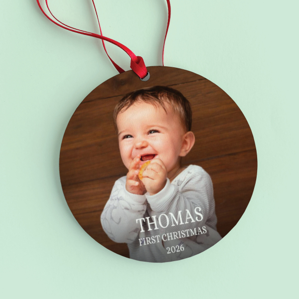 Photo Circle Personalised Ornament