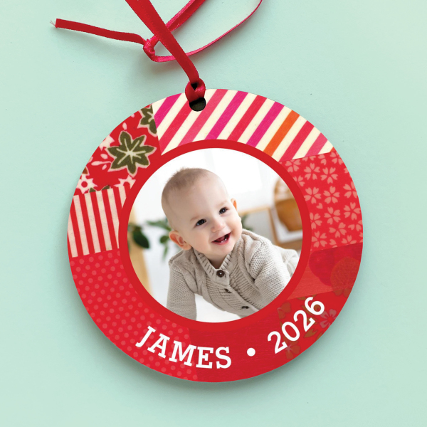 Very Merry Personalised Photo Ornament