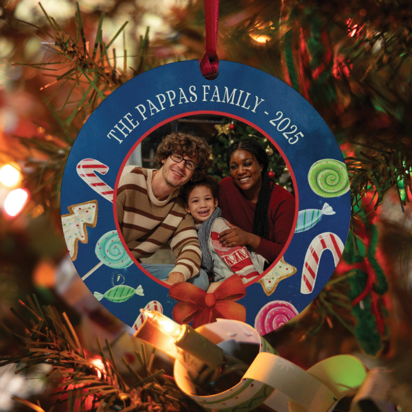 Family Christmas Personalised Photo Ornament