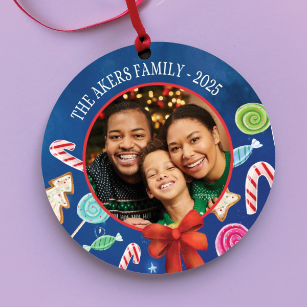 Family Christmas Personalised Photo Ornament