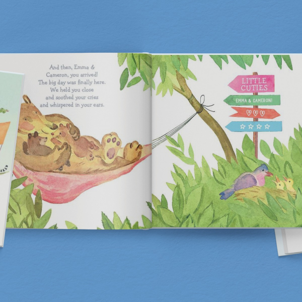 New Cutie in Town for Twins Personalised Book