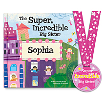The Super, Incredible Big Sister Book and Medal for Twins