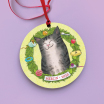 Merry Cat Personalized Ornament