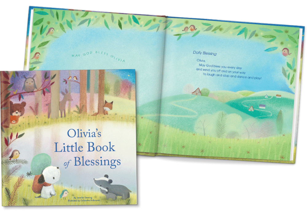 Personalised with Childs Name Prayers and Blessings Gift Book for Children