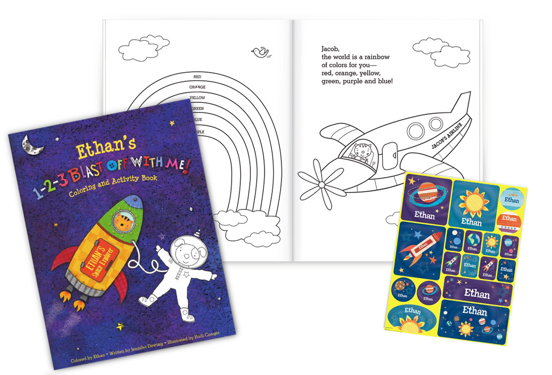 1-2-3 Blast-Off with Me Coloring Book and Sticker Gift Set