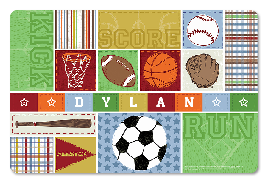 Kick, Score, Run! Personalized Placemat