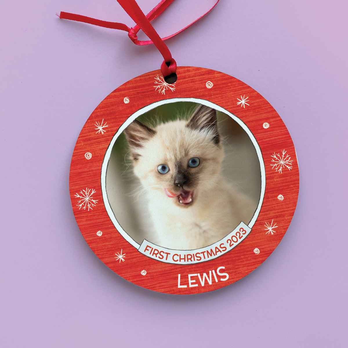 Cat's First Christmas Personalized Ornament