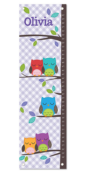 Gingham Owl Personalized Growth Chart