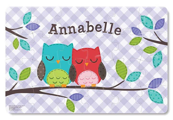 Gingham Owl Personalized Puzzle