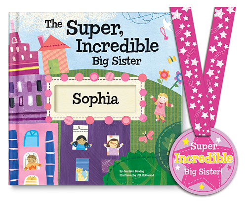 The Super, Incredible Big Sister of Twins Gift Set with Medal