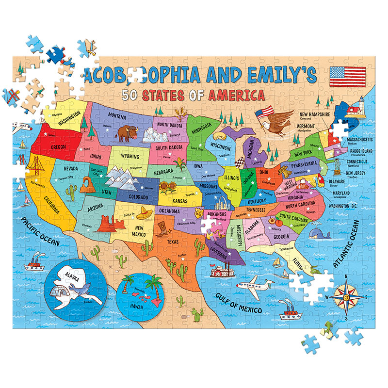 My 50 States Personalized Puzzle – 500 Pieces 