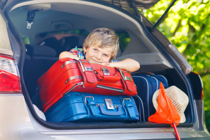 kid ready for road trip