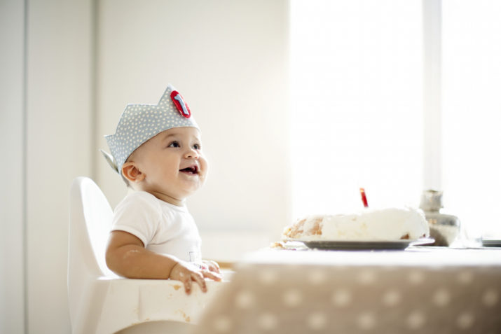 baby celebrating first birthday