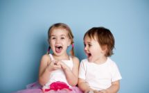boy and girl laughing