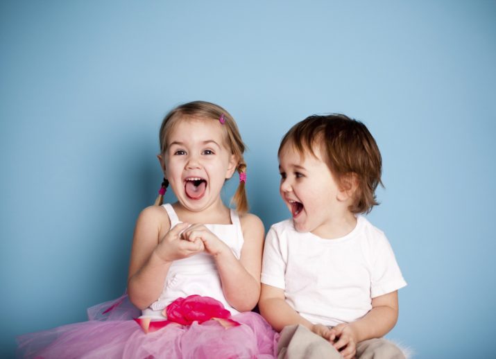 boy and girl laughing